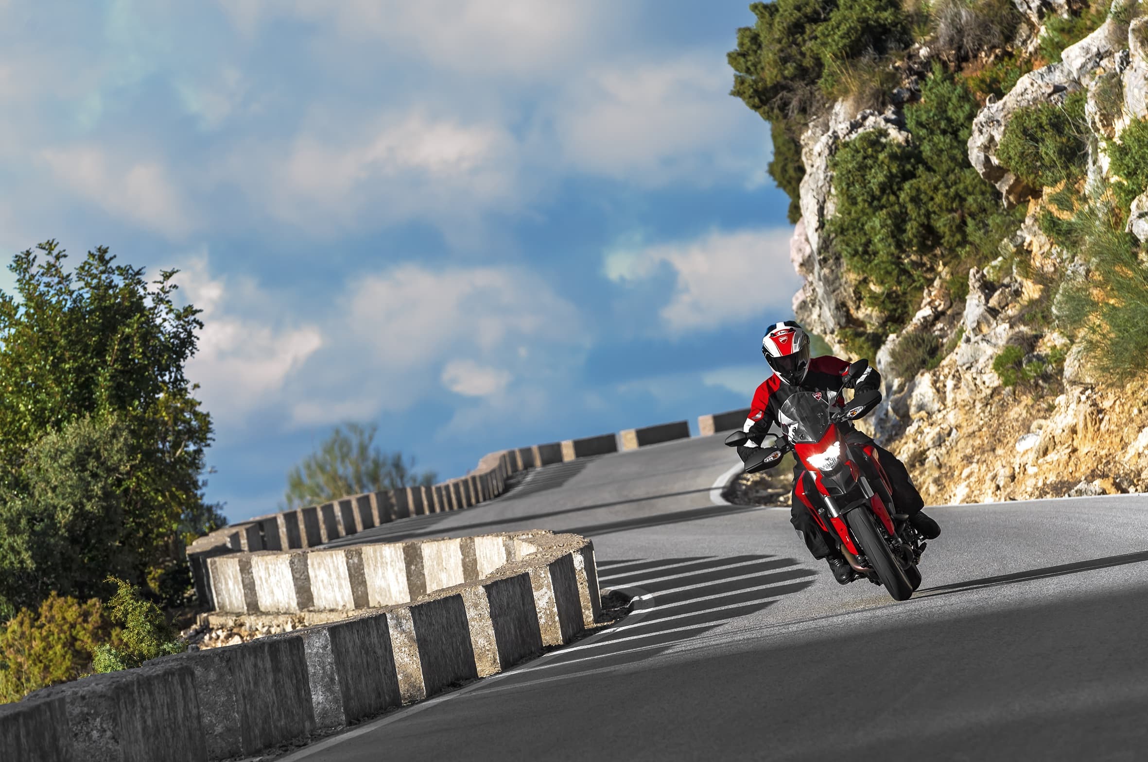 Ducati Hyperstrada 821 riding outdoors 1