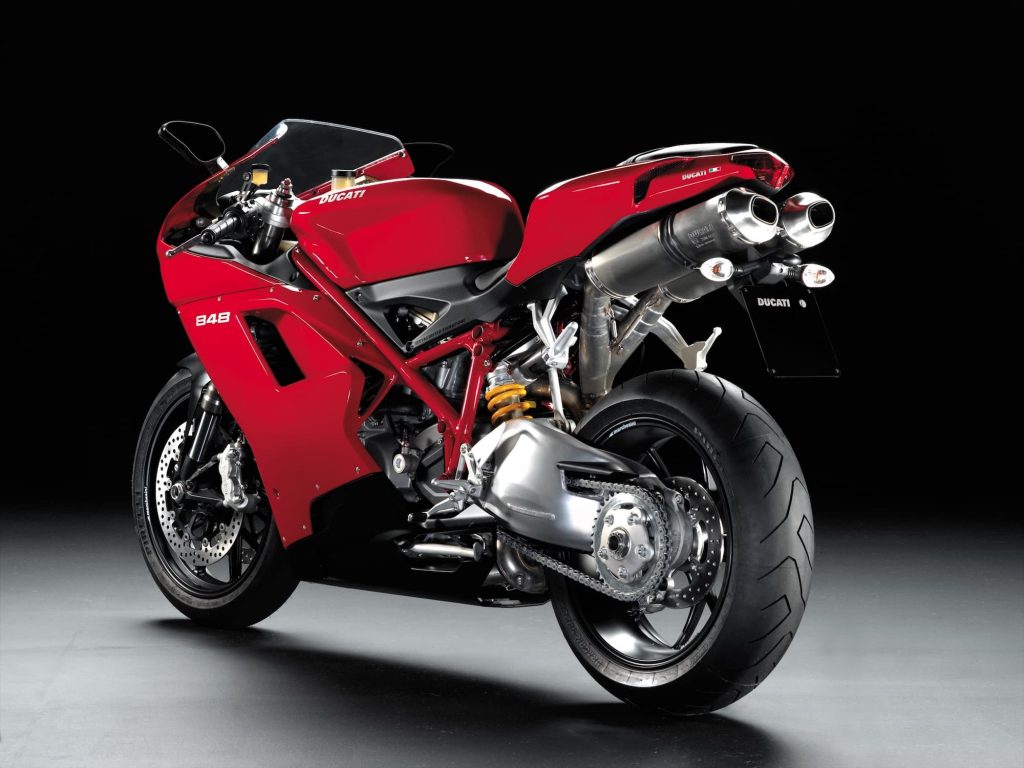 Red Ducati 848 LHS diagonal studio
