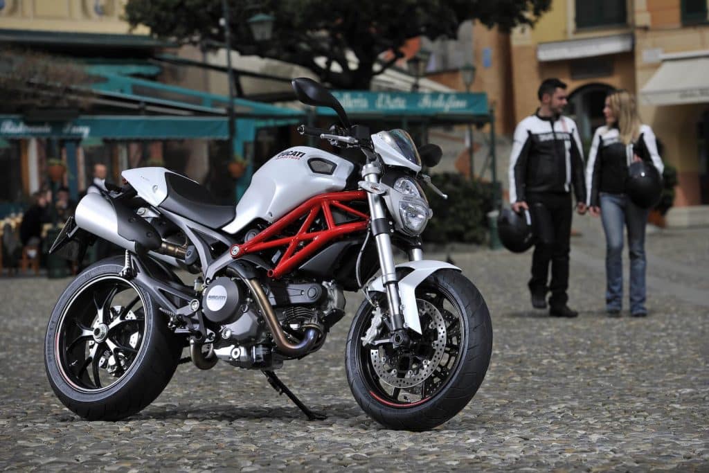 Ducati Monster 796 white and red outdoor