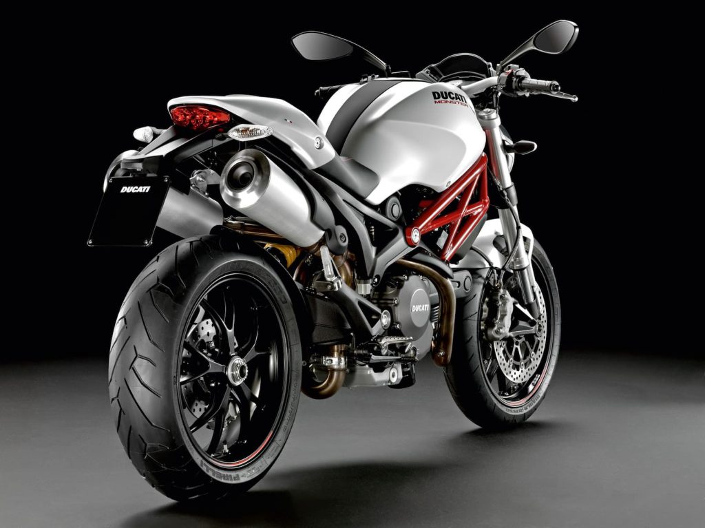 Ducati Monster 796 white rear studio rhs
