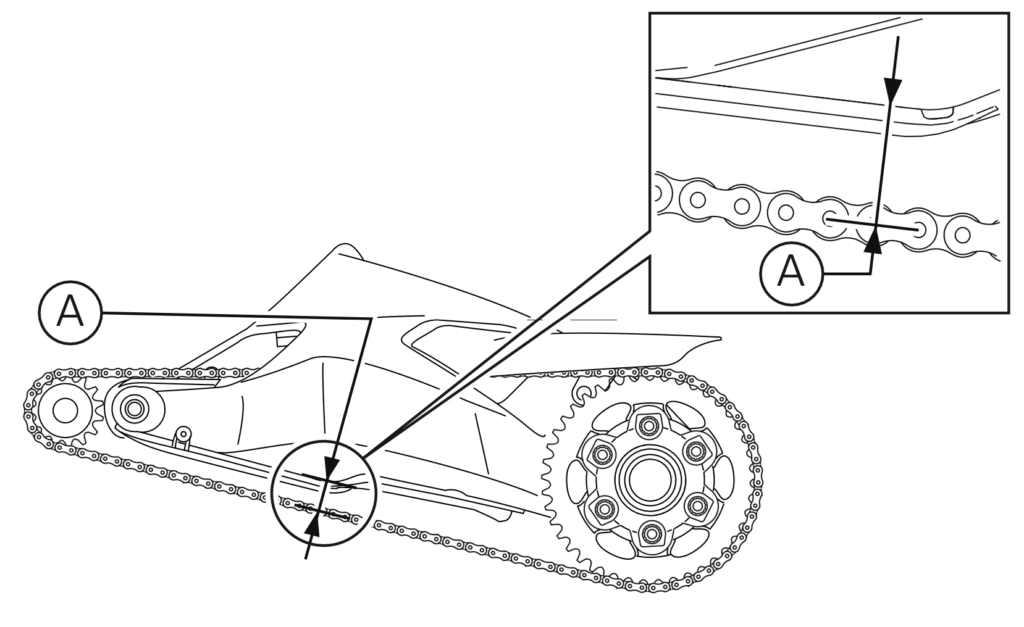 Ducati Supersport chain tension measurement