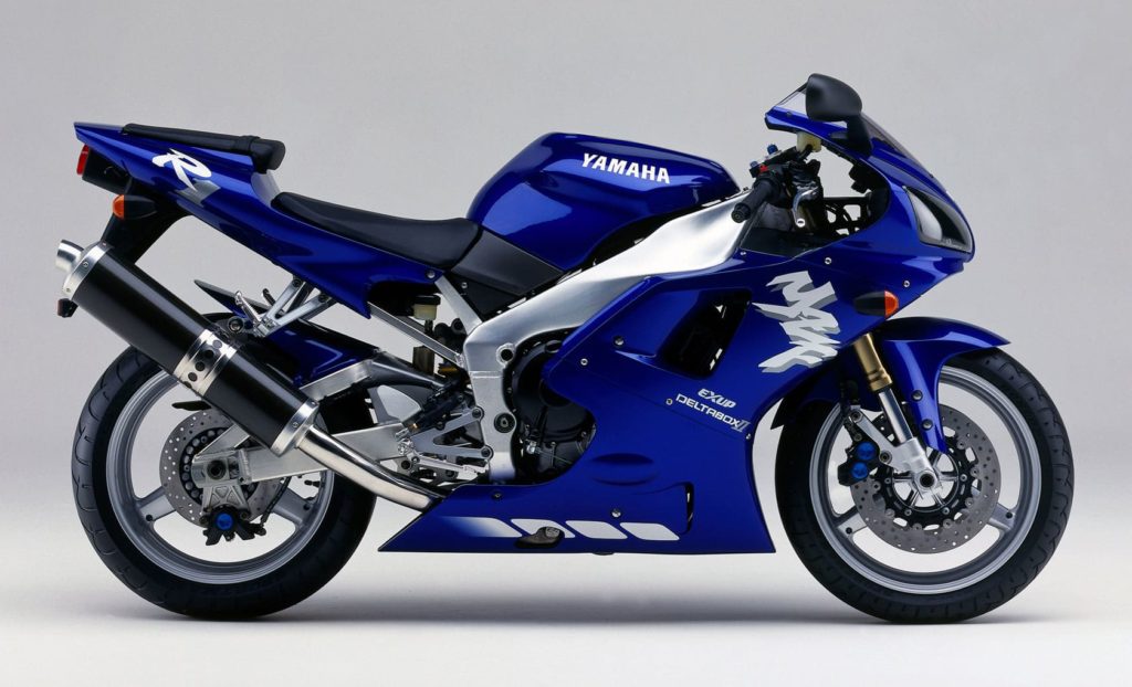 1998-2001 Yamaha R1, blue, stock image