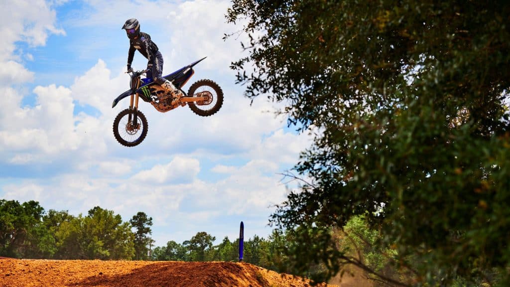 2022 Yamaha YZ250 action in air