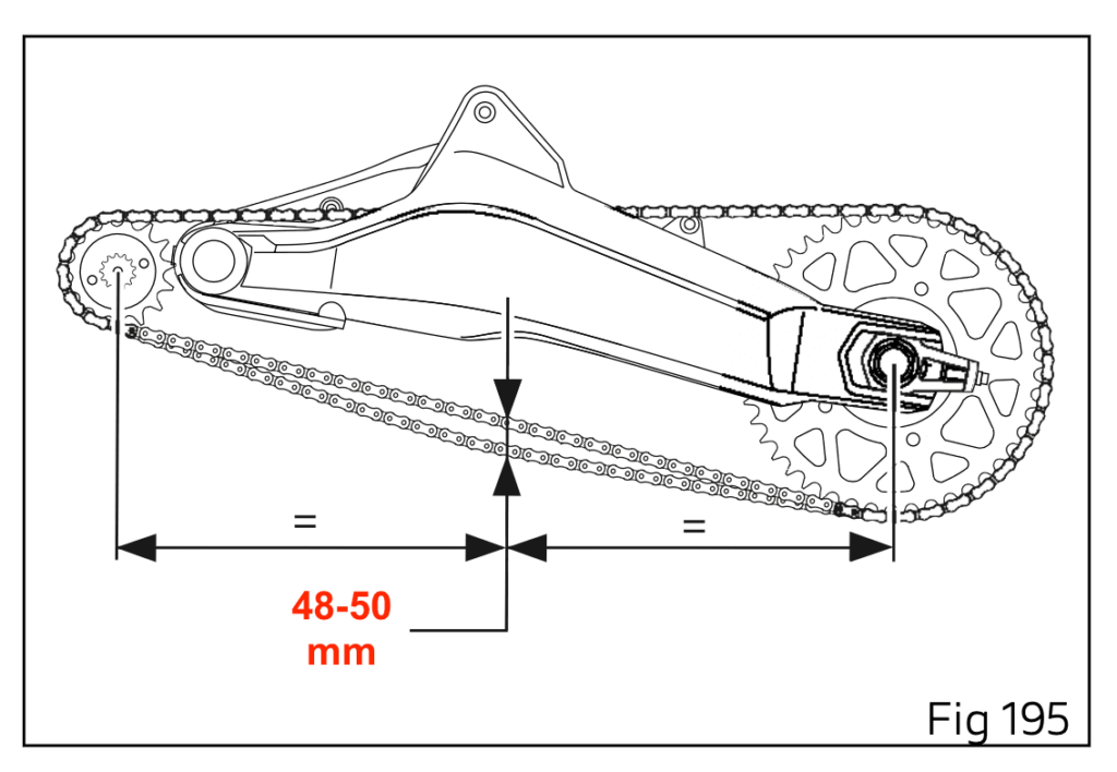 Ducati Scrambler 800 chain tension deflection measurement