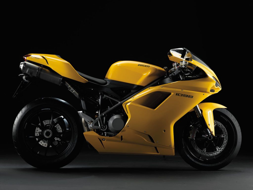 Ducati 1098 Superbike base model studio yellow RHS
