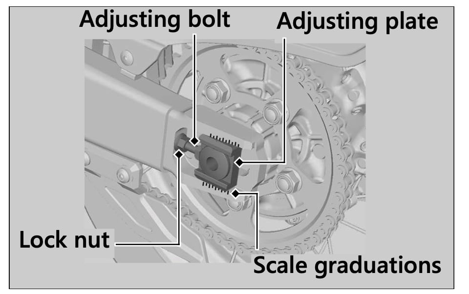 Honda CRF1100L Adjusting drive chain slack