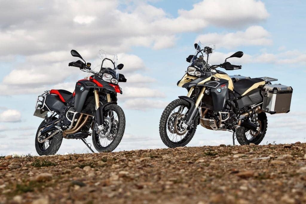 2014 2015 BMW F 800 GS adventure red and tan side by side