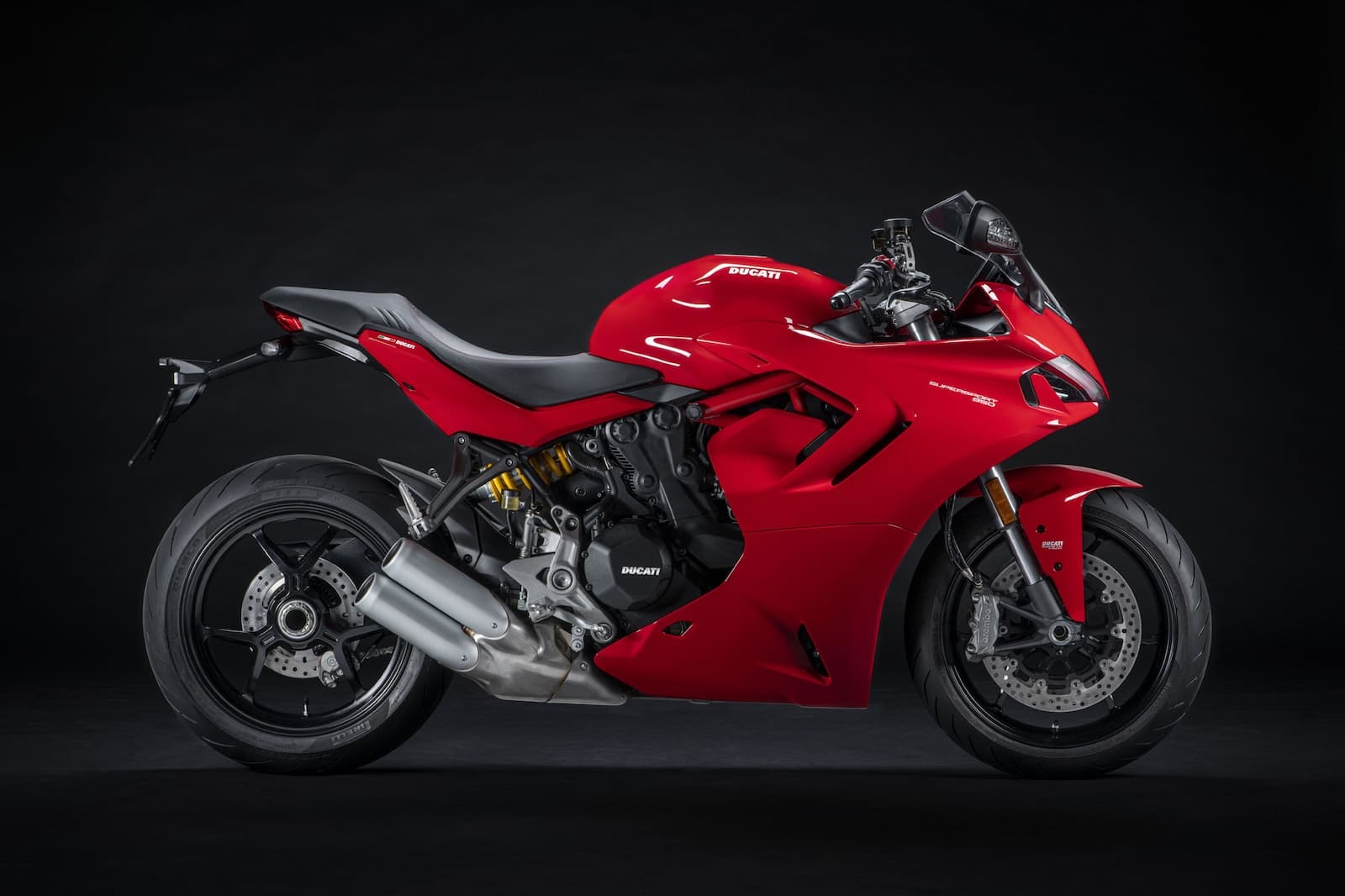 2021 Red Ducati Supersport 950 RHS with single sided swingarm