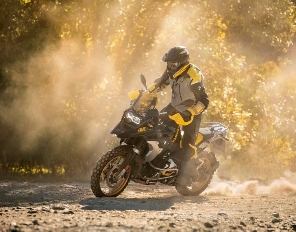 BMW R 1250 GS 40 years GS action shot 1 in dirt road