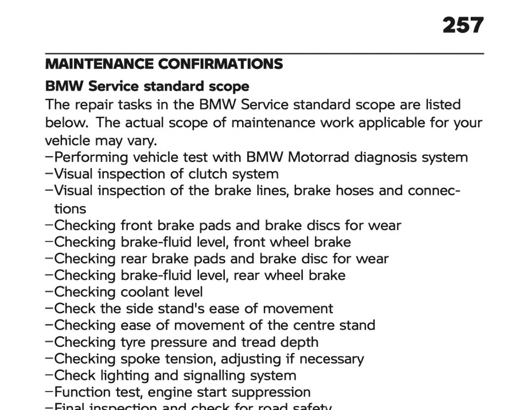 BMW R 1250 GS Adventure maintenance schedule 2