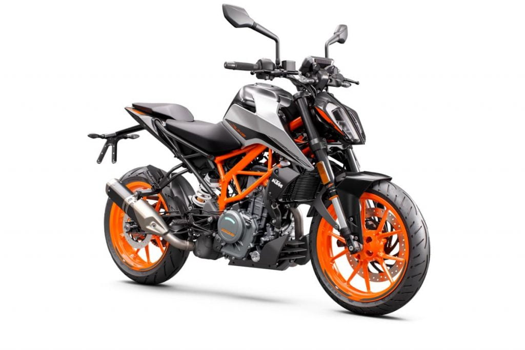 KTM 390 Duke (2013-2023, 373 cc) Maintenance Schedule & Service Intervals 16 KTM 390 DUKE - front right gray