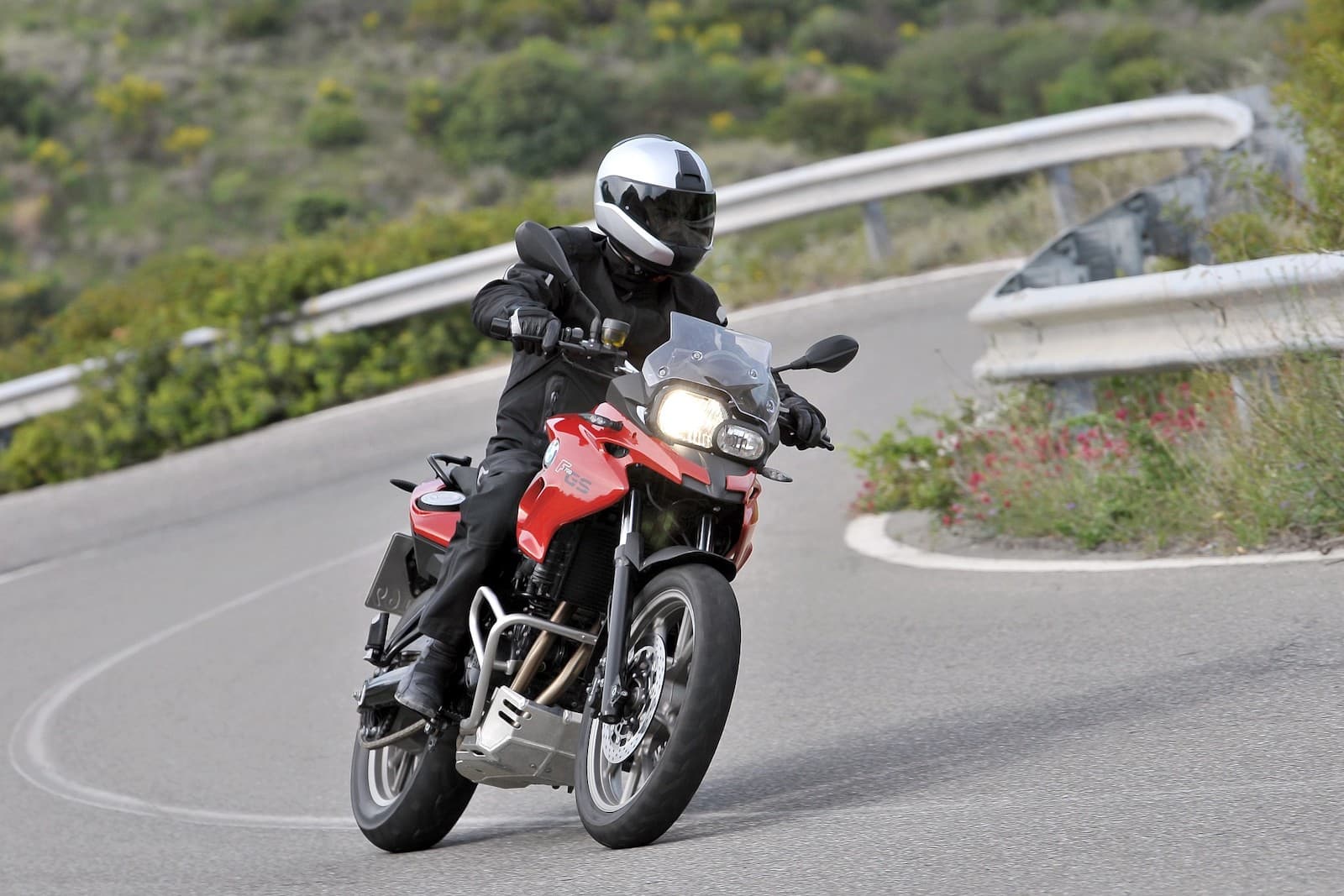 Riding BMW F 700 GS on road