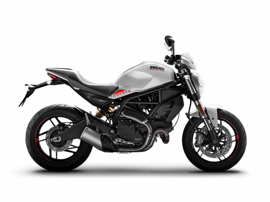 2021 Ducati Monster 659 white, RHS studio shot
