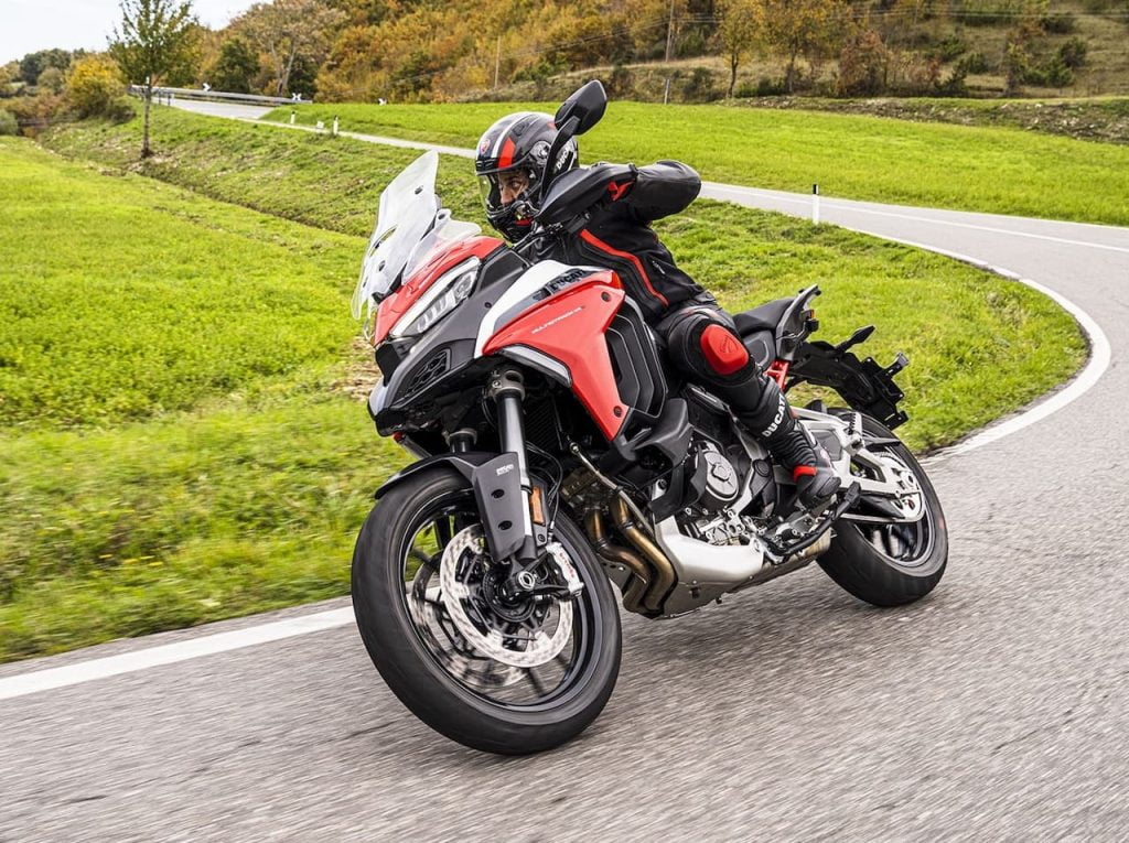 Ducati Multistrada V4 going around corner