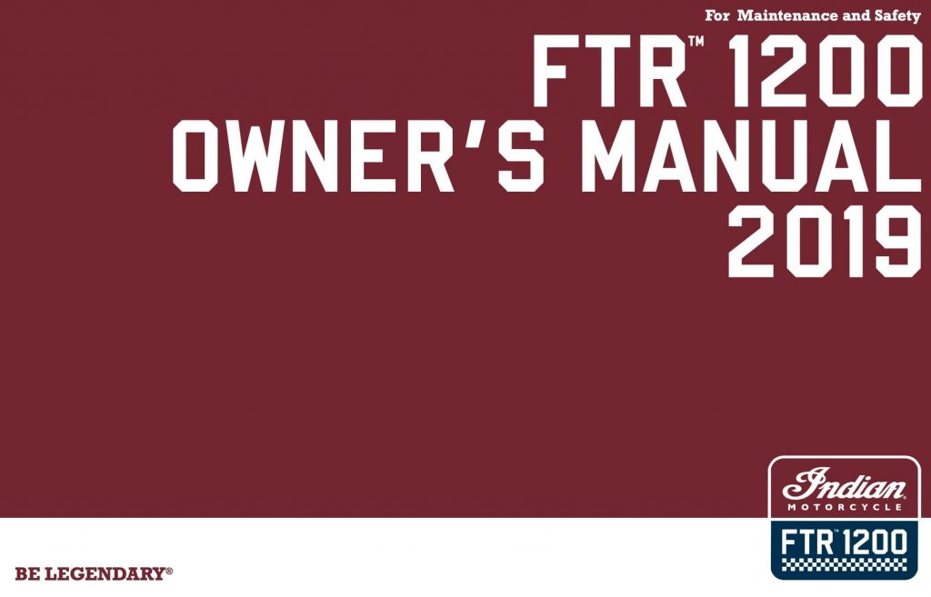 Indian FTR 1200 S manual maintenance schedule 1