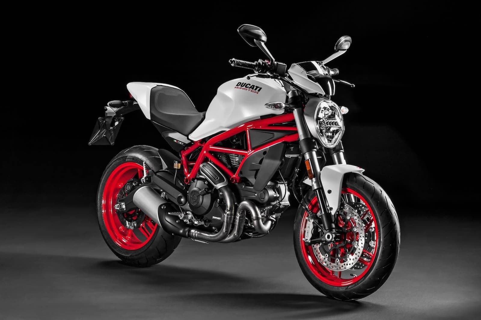 White Ducati Monster 659 studio image