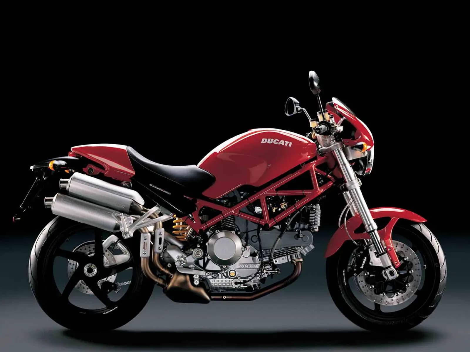 Ducati Monster S2R1000 studio red photo, right hand side