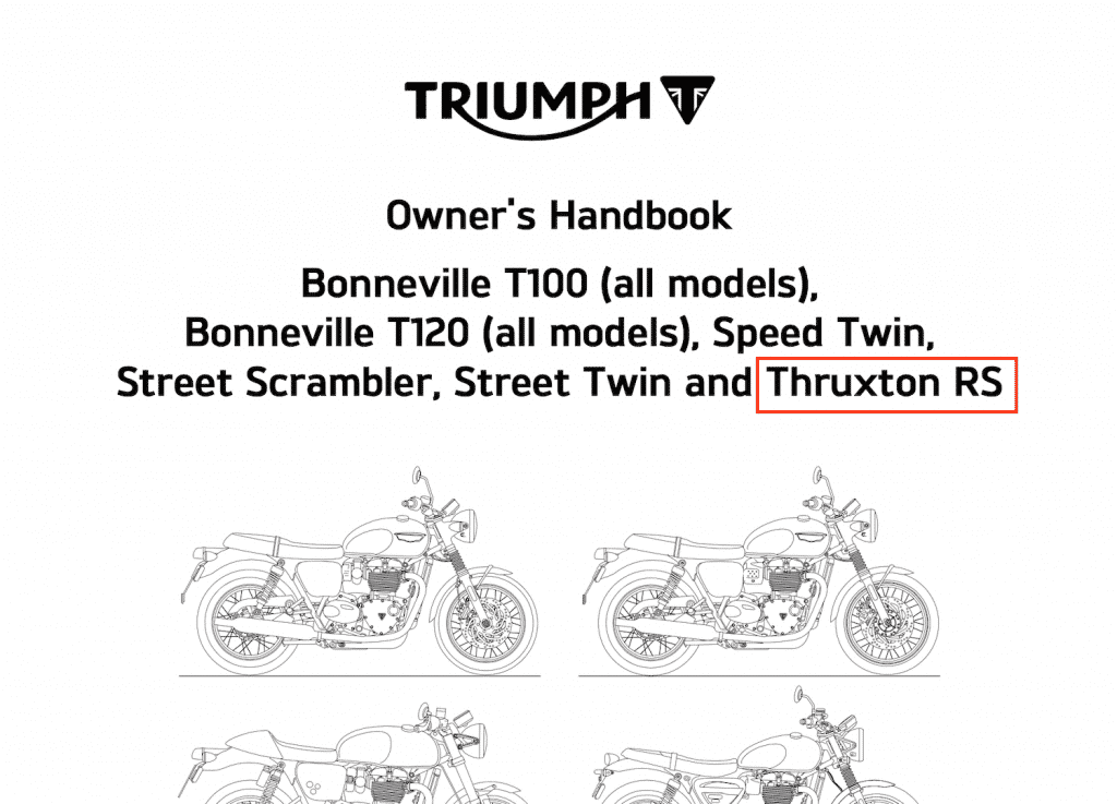 Triumph Thruxton RS maintenance schedule manual screenshot 1