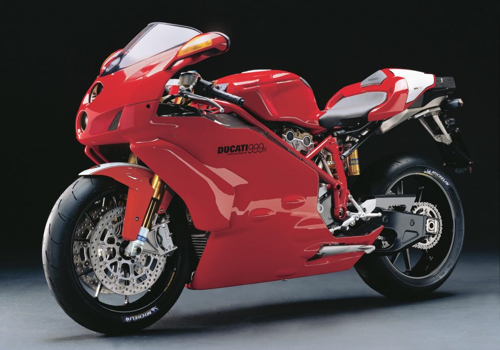 Ducati 999R Red studio diagonal LHS front