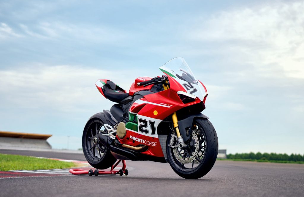 Ducati Panigale Bayliss 20th Anniversary RHS static outdoor on track