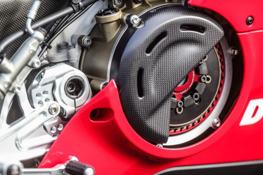 Ducati Panigale V4 R dry clutch and open clutch cover