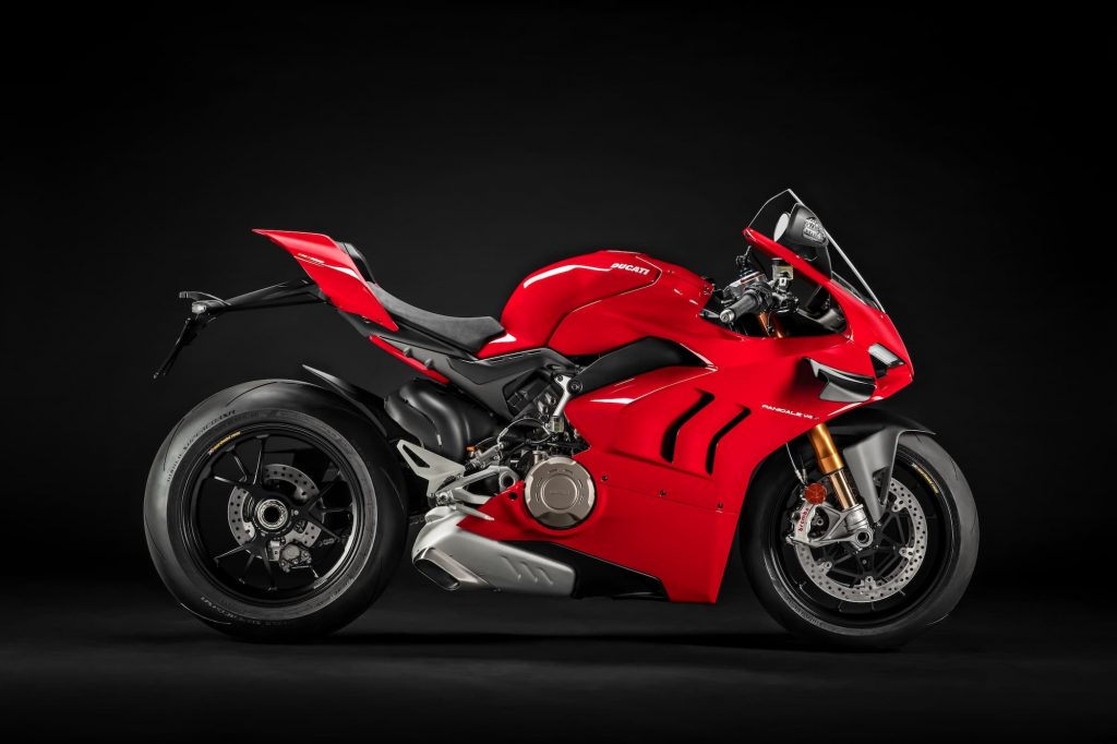 Ducati Panigale V4 S studio RHS black background