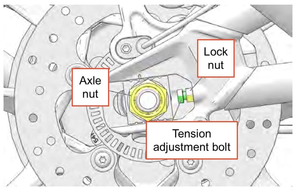 Indian FTR chain tension adjustment