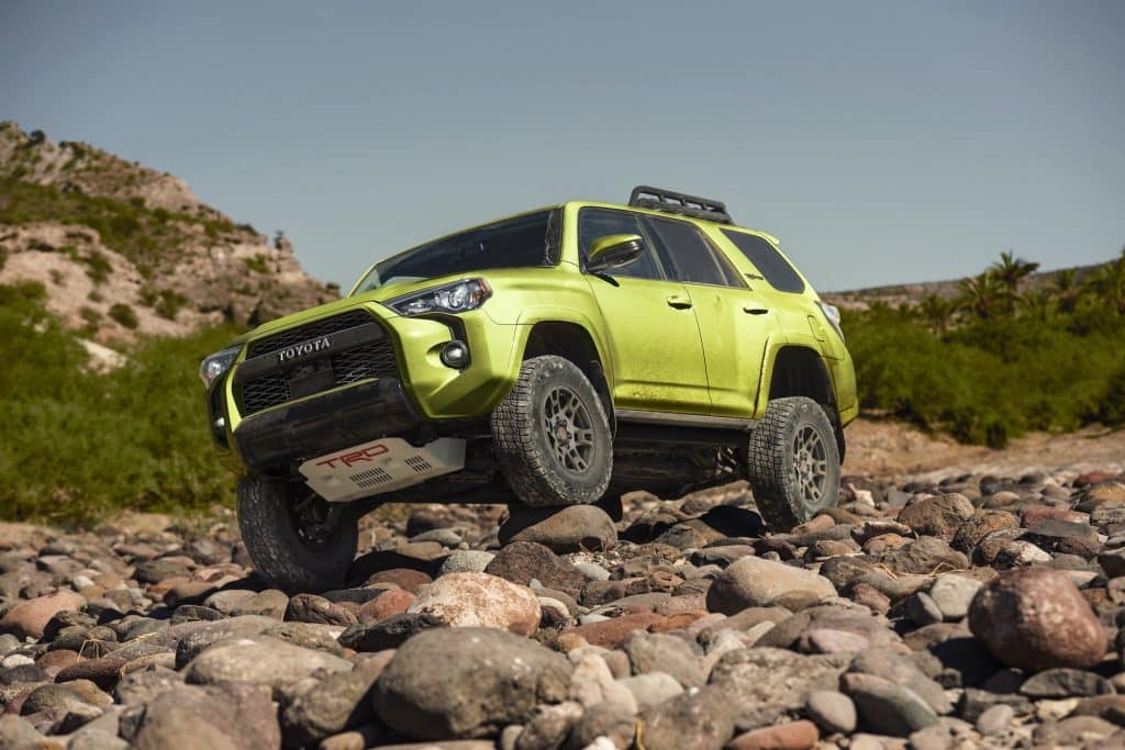 2022 Toyota 4Runner TRD Pro Lime on rocks