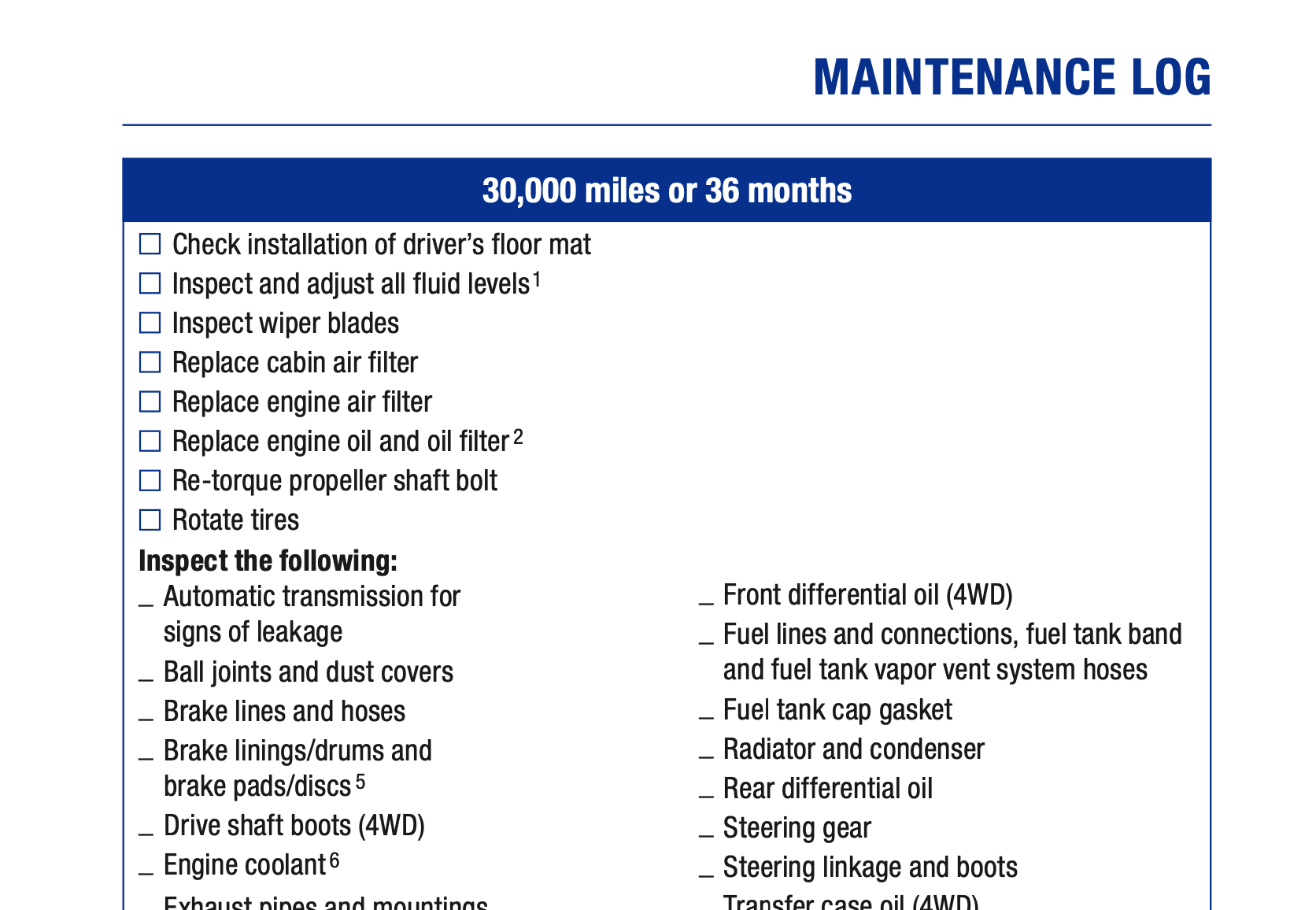 Toyota Tundra 5.7L V8 Maintenance Schedule Screenshot 3