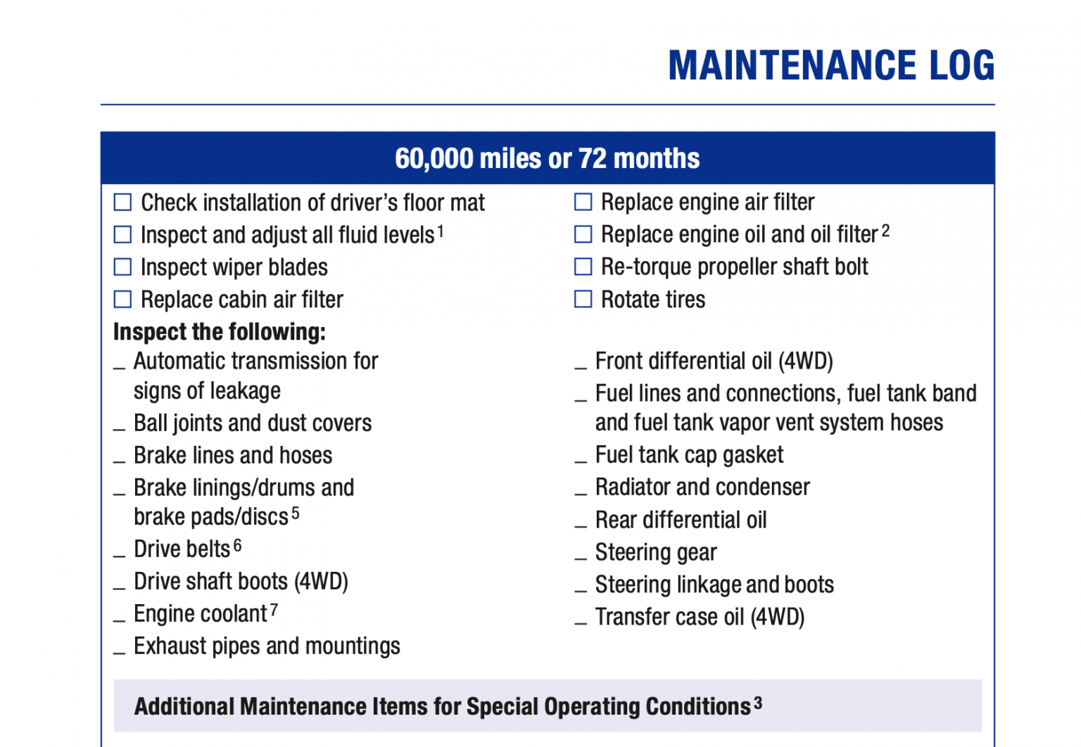 Toyota Tundra Service Maintenance Schedule