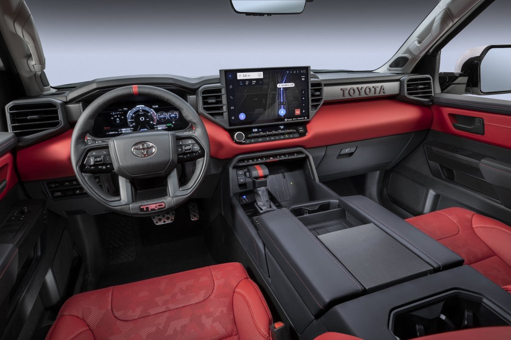 2022 Toyota Tundra TRD Pro 3.5L V6 Twin Turbo interior red