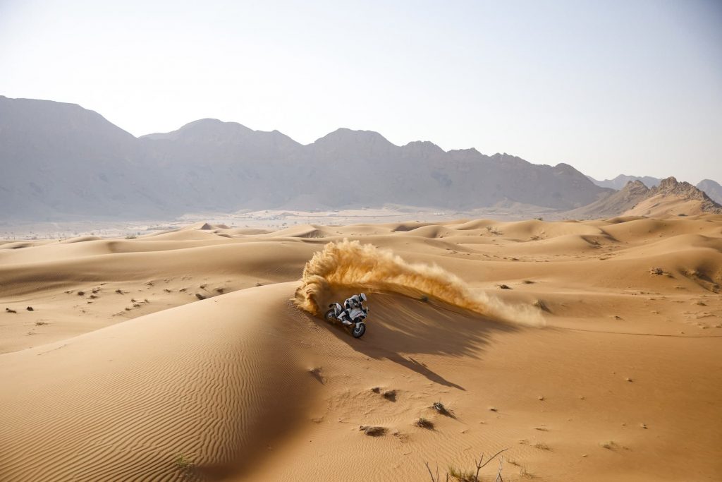 2022 Ducati DesertX - Action riding down sand dune