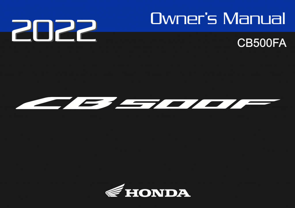 2022 Honda CB500F manual maintenance schedule screenshot 1