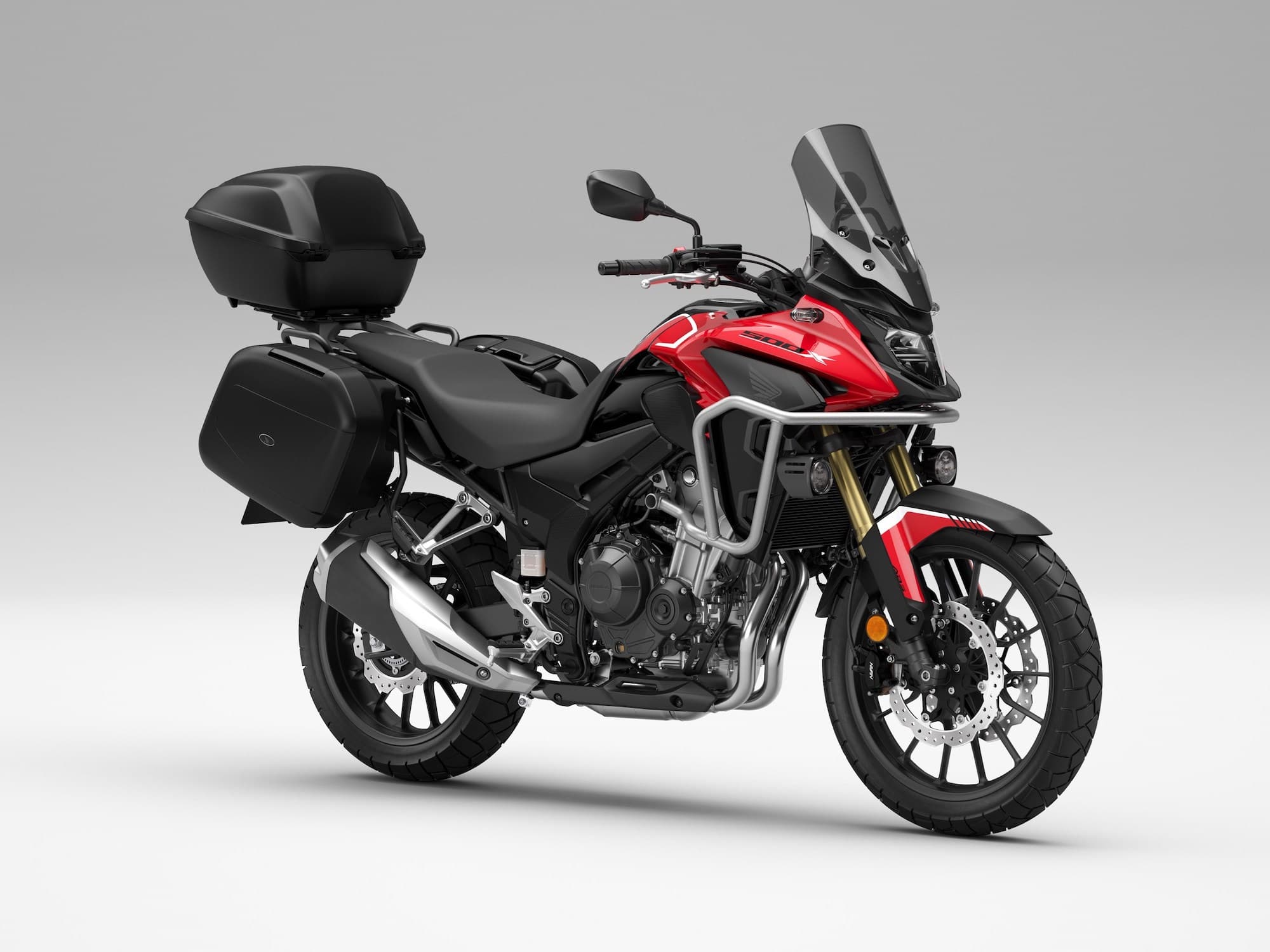 2022 Honda CB500X Studio red 3-4 with accessories