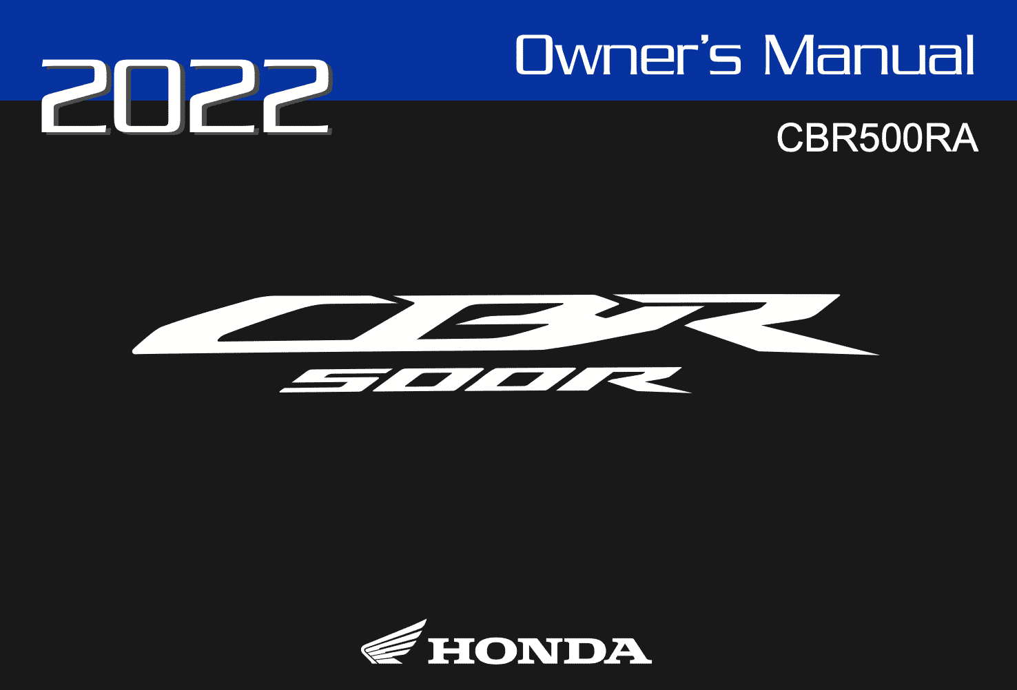 2022 Honda CBR500R manual maintenance schedule p1