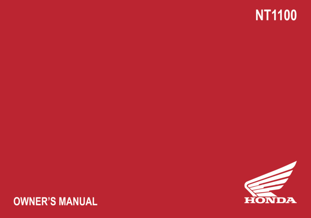 Honda NT1100 Maintenance Schedule English 1