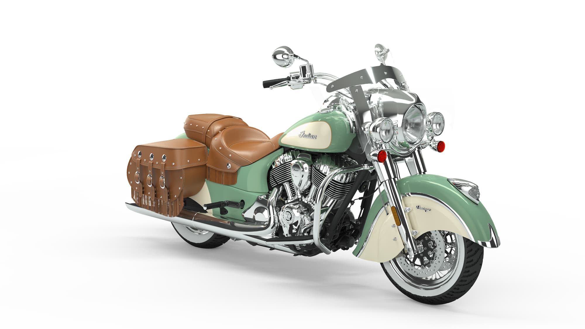 2019 Indian Chief Classic Willow Green over Ivory Cream studio