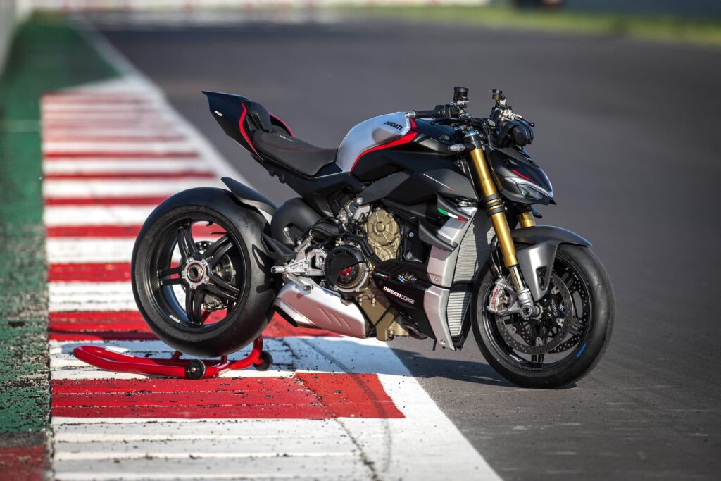 2022 Ducati Streetfighter V4 SP rhs static on track