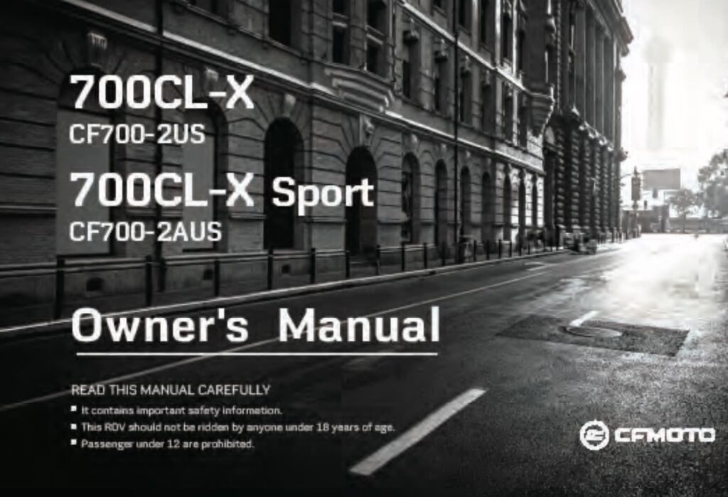 CFMOTO 700CL-X Heritage manual maintenance schedule screenshot cover