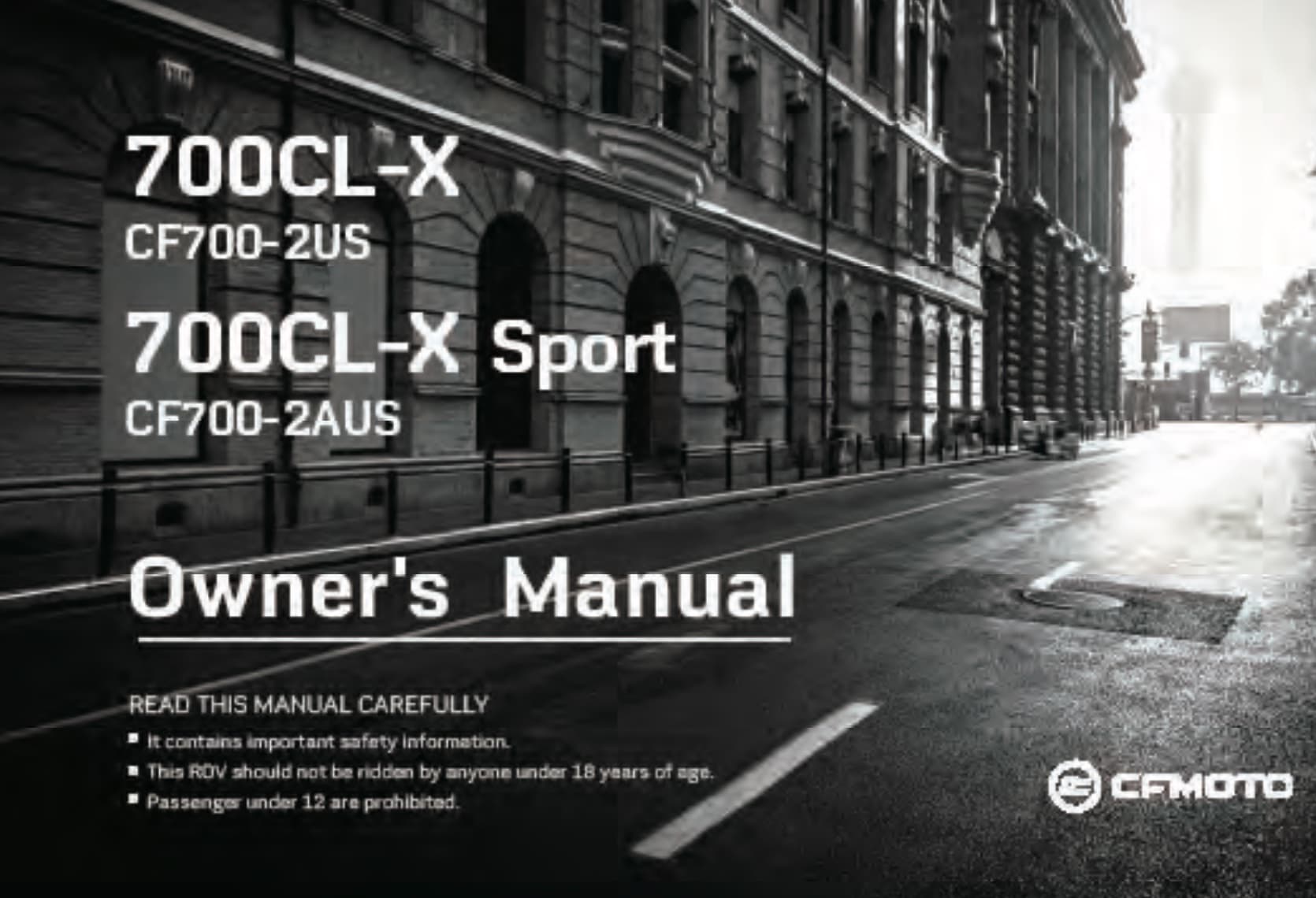 CFMOTO 700CL-X Sport manual maintenance schedule screenshot cover