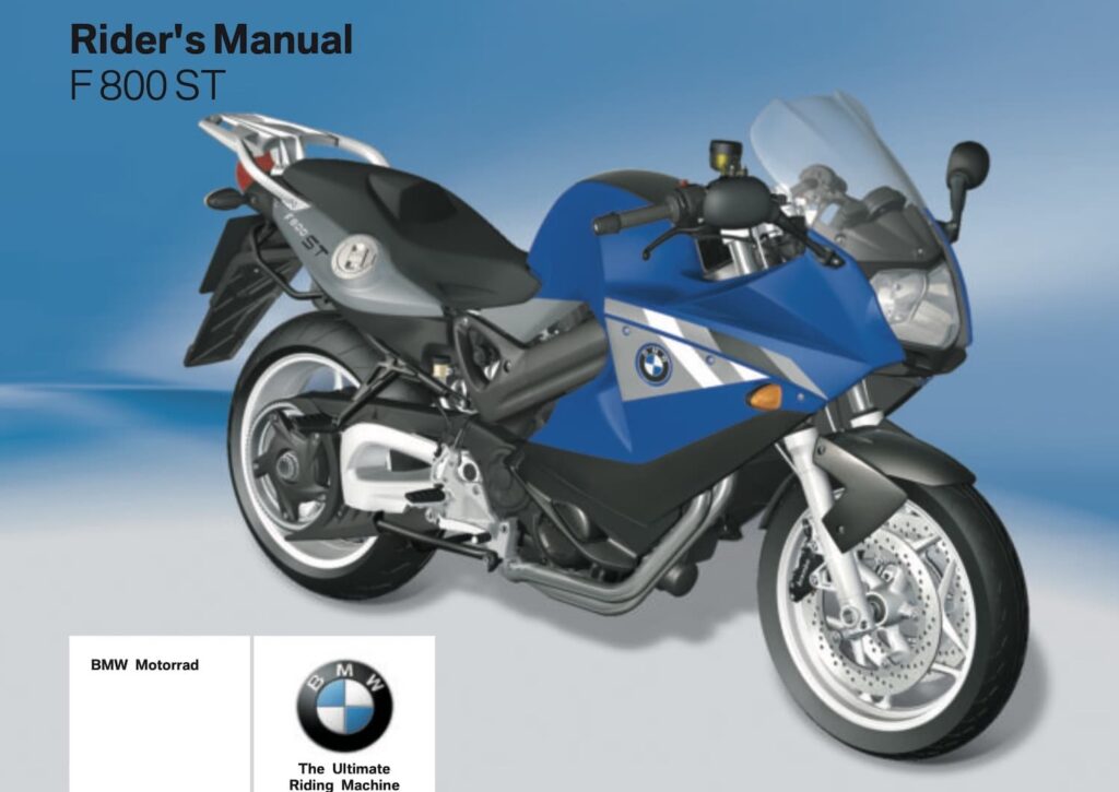 BMW F 800 ST rider's manual screenshot