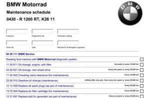 BMW R 1200 RT DOHC "Camhead" (2010-2013) Maintenance