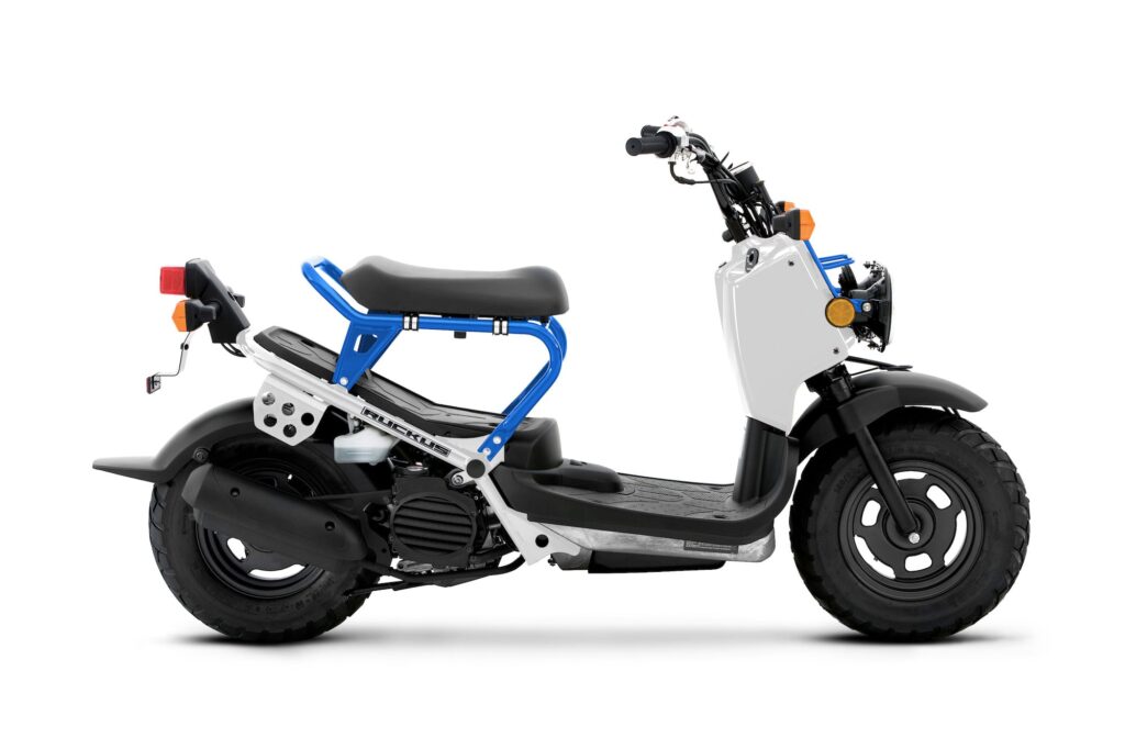 2023 Honda RUckus Pearl White Blue Studio