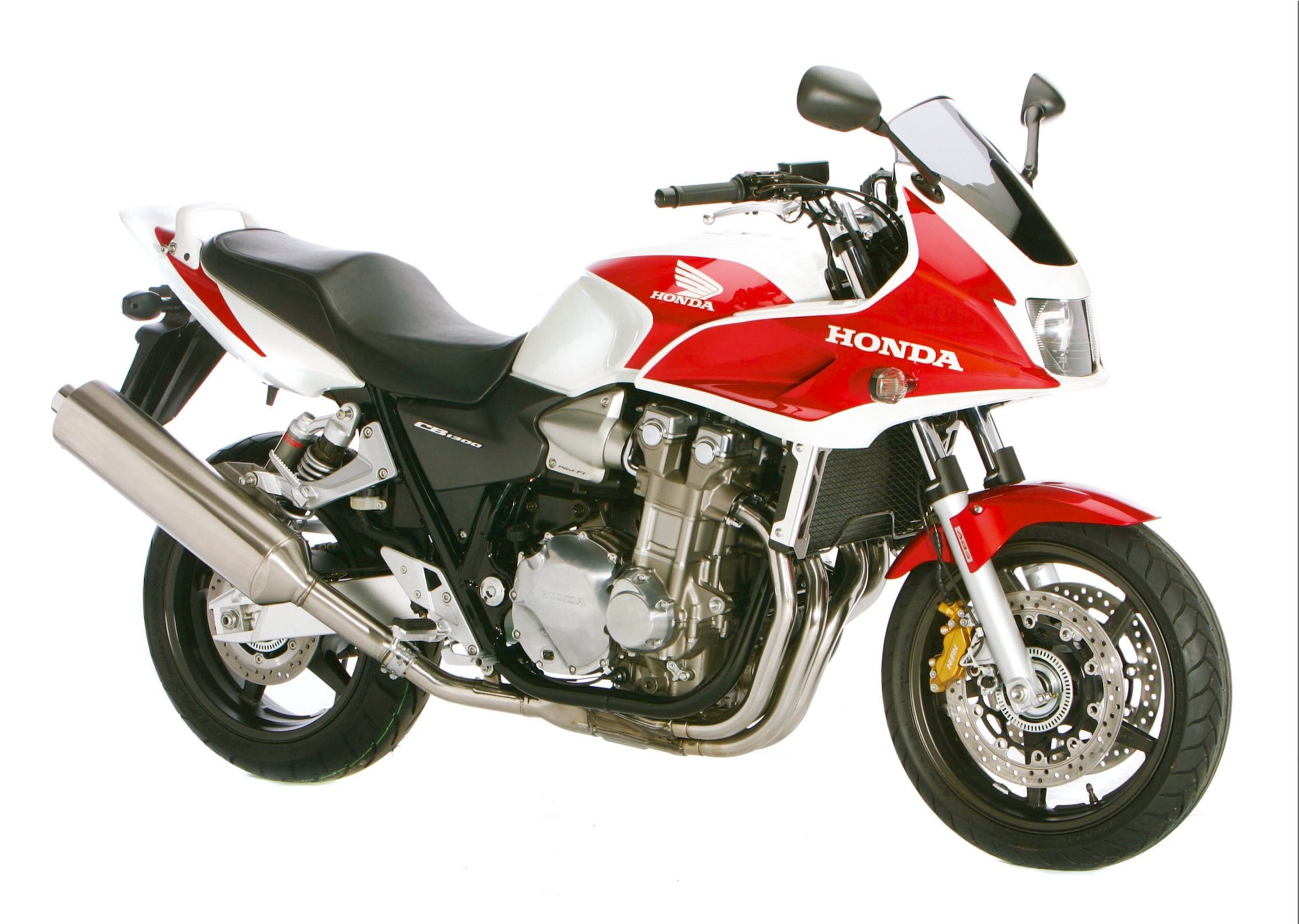2006 Red and white Honda CB1300S RHS 3-4 studio