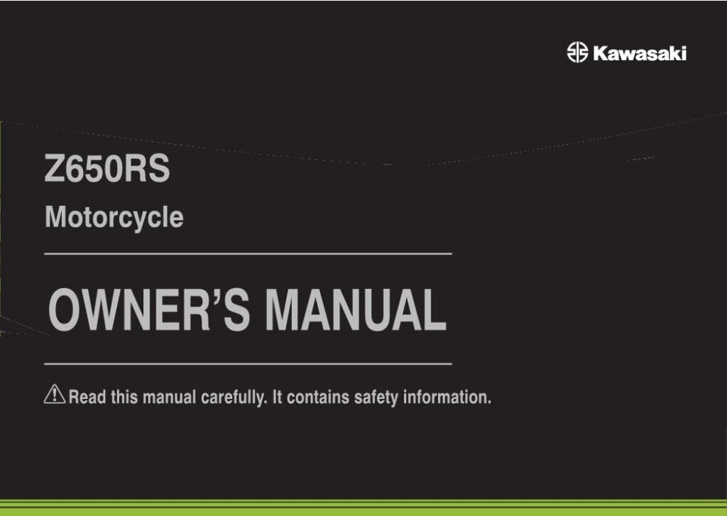 Kawasaki Z650RS Owner's Manual front page