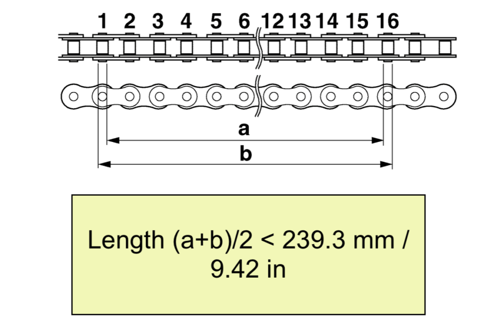 Yamaha WR450F Chain Length Limit