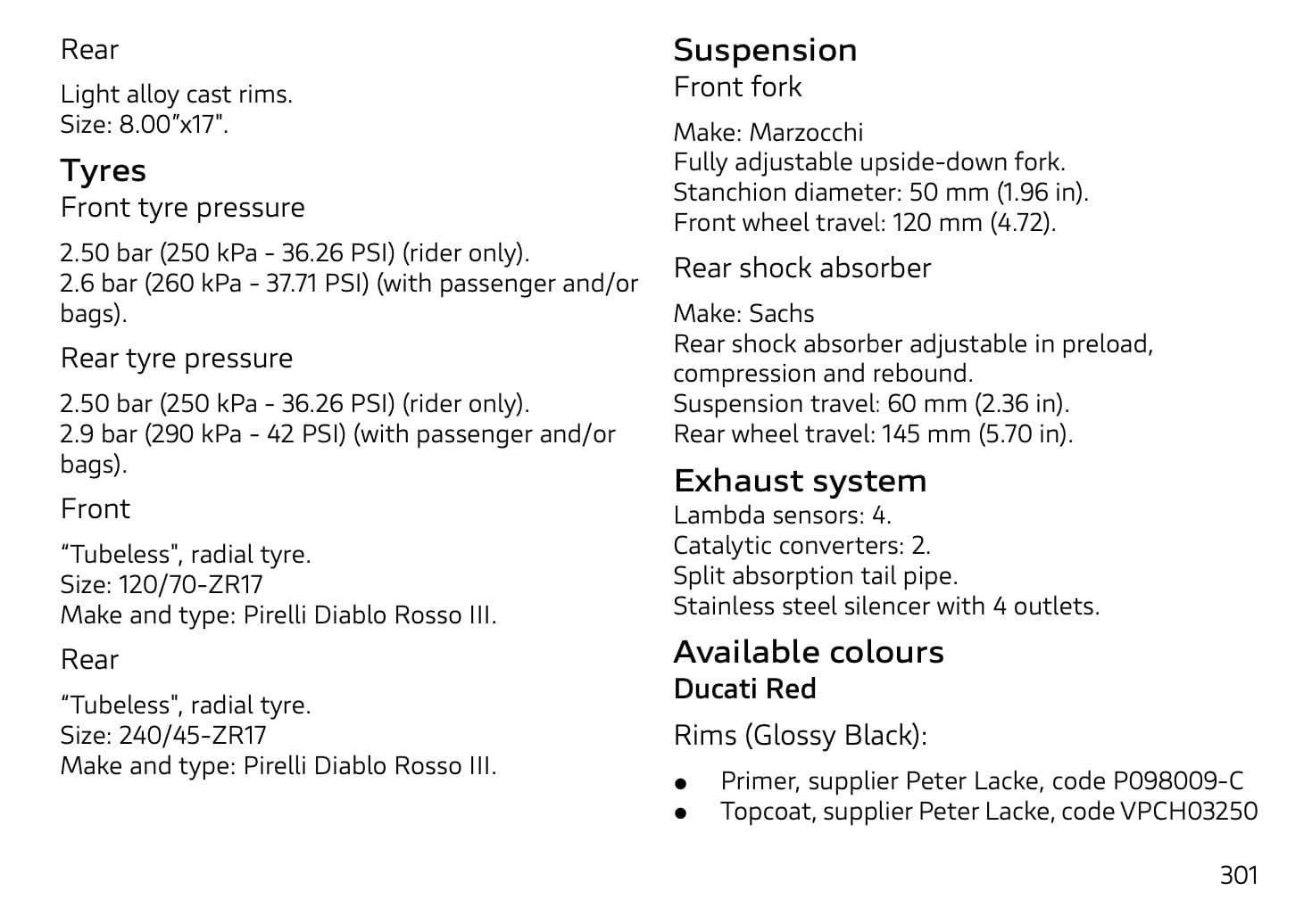 Ducati Diavel V4 Owner's Manual Maintenance Schedule 8