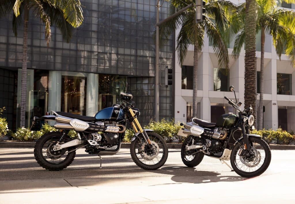 2019 Triumph Scrambler XC and XE side by side