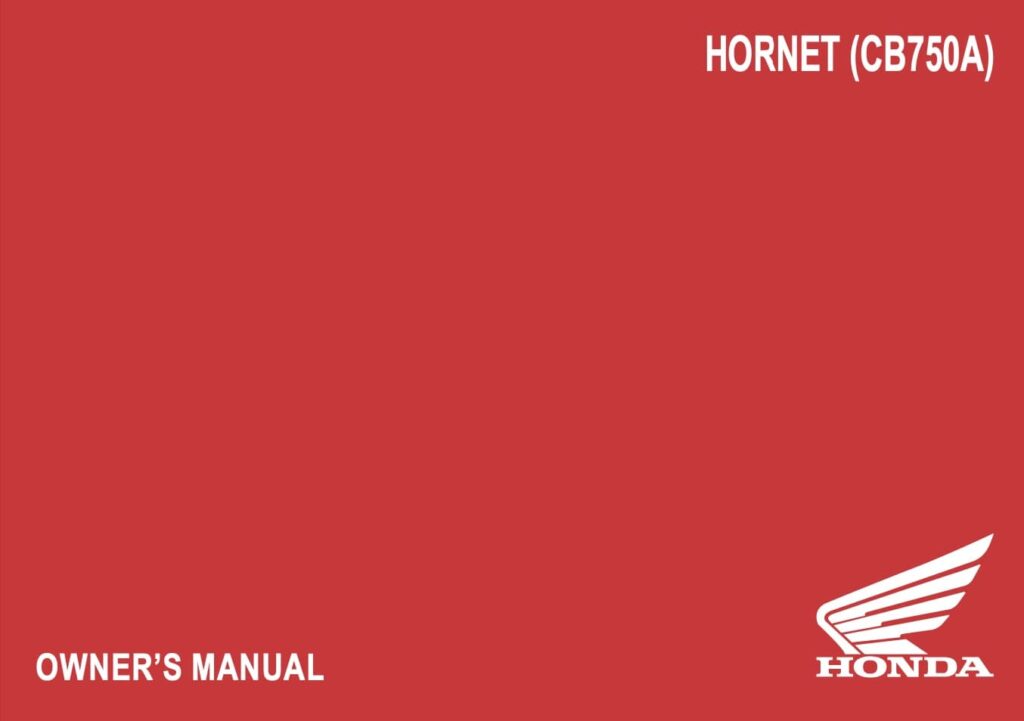 Honda CB750 Hornet Maintenance Schedule manual screenshot 1