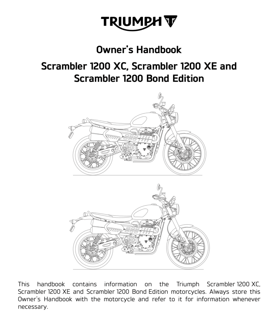 Triumph Scrambler 1200 XC : XE manual maintenance schedule screenshot 1